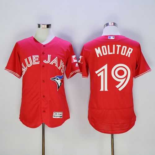 Toronto Blue Jays #19 Paul Molitor Red 2016 Flexbase Collection Canada Day Stitched Jersey,We sell and wholesale Toronto Blue Jays #19 Paul Molitor Red 2016 Flexbase Collection Canada Day Stitched Jersey on line form chian!